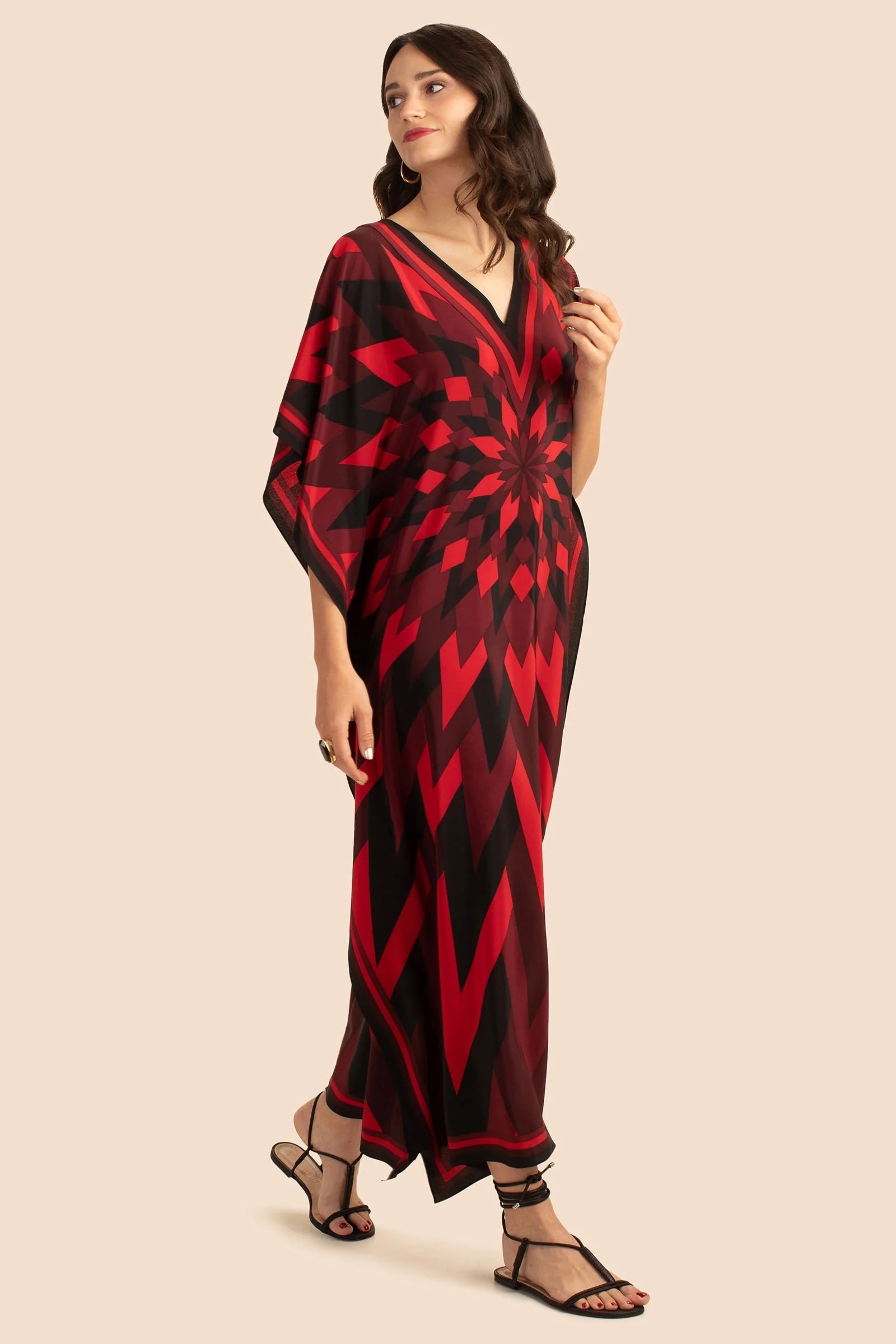 Elegant Silk Crepe Kaftan - Luxurious, Lightweight Caftan For Women's