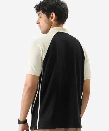 Solids Black & White Colourblock Polos