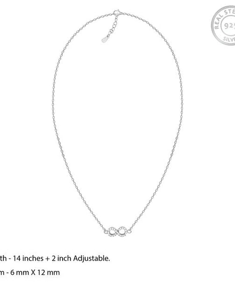 Silver Infinity Pendant with Link Chain