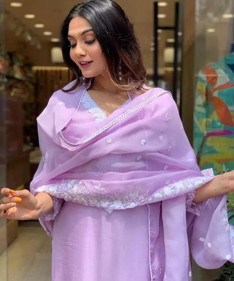 Classic Style Full Stitched Georgette Kurti Bottom With Dupatta