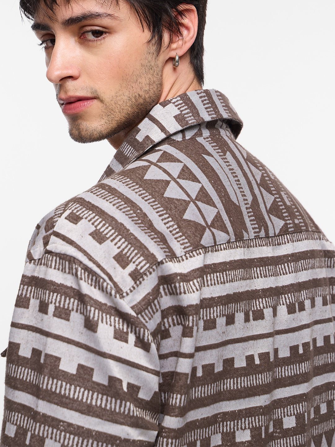 Jacquard Sandstone Men Shackets