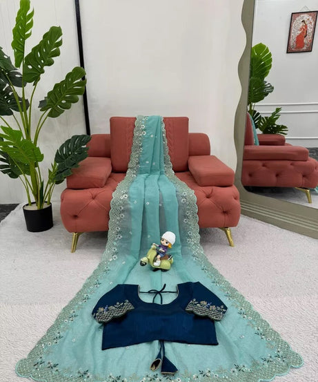 Party Wedding Wear Stylish Crunchy Silk Saree,Traditional Festival Sari