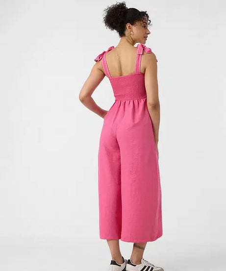 Textured Jumpsuit Fuchsia Women Jumpsuit