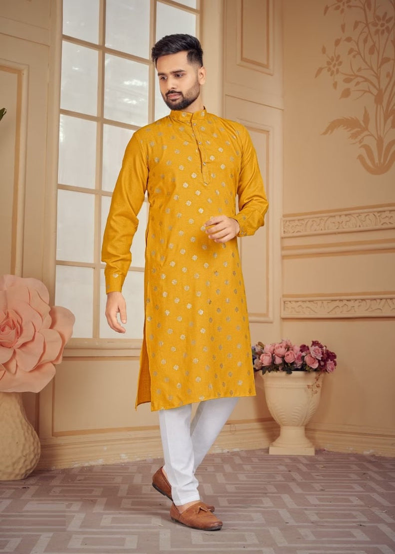 Pure Cotton Kurta Pajama Set For Men's