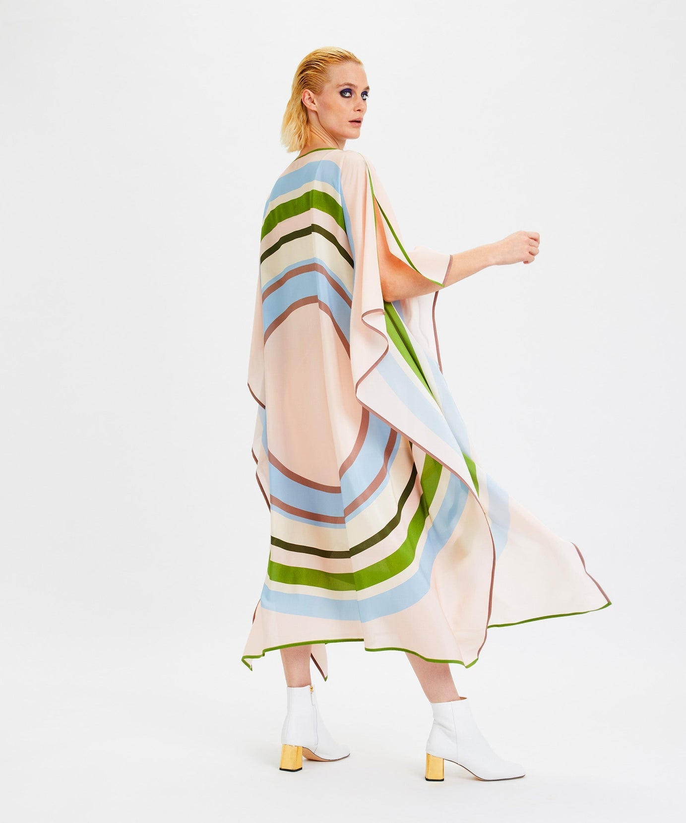 Women's Silk Crepe Kaftan - Flowy and Comfortable Evening Wear Caftan