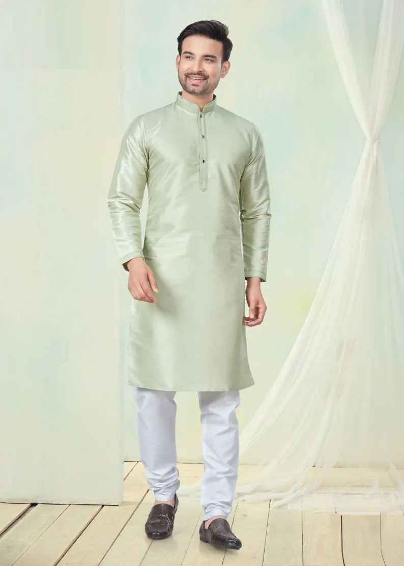 Pure Silk Kurta Pajama For Men's
