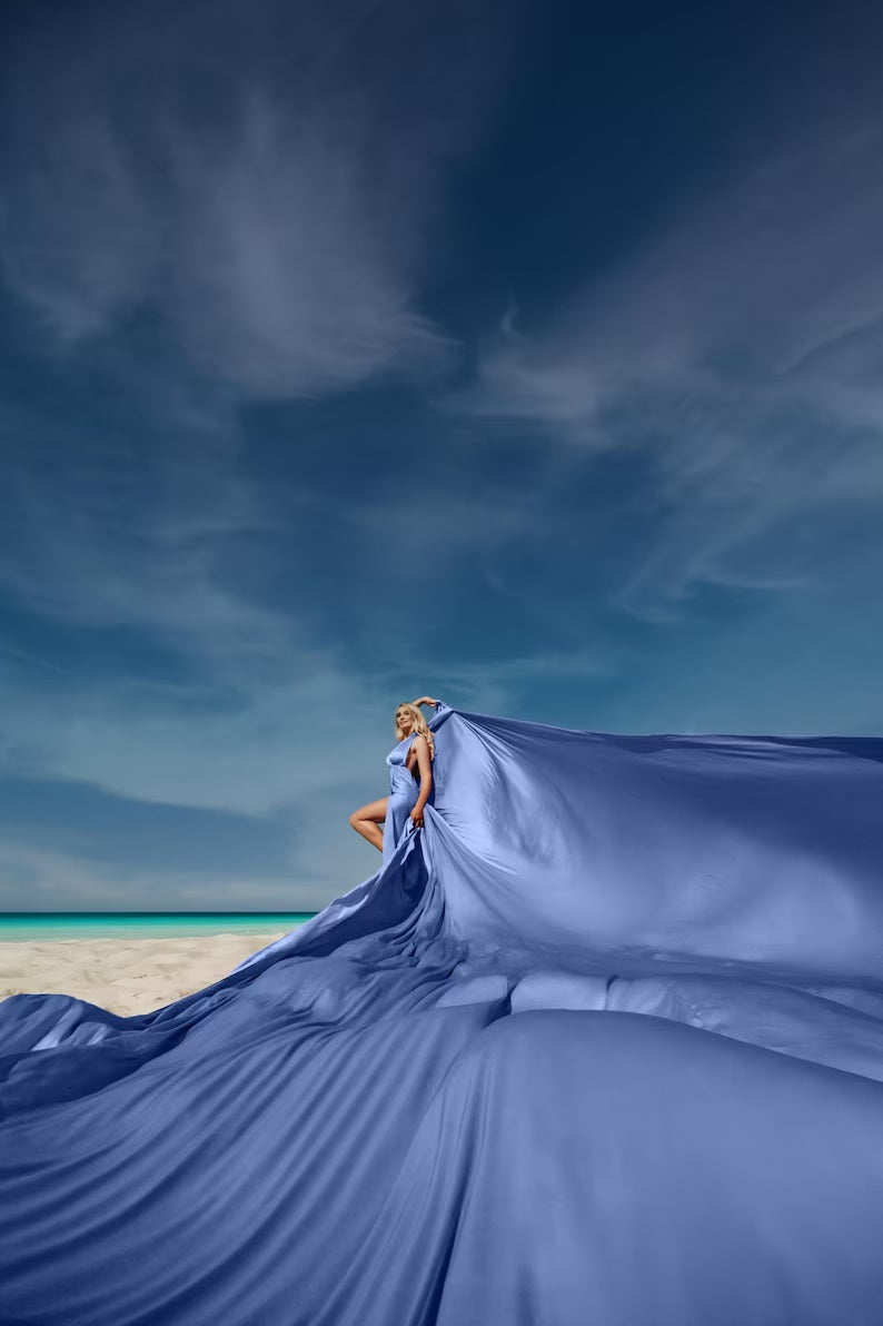 Gold Flying Dress Long Flying Dress For Photoshoot Infinity Flying Dress Backless Flying Dress