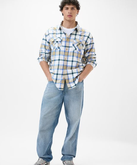 Plaid Sailor Men Utility Shirts
