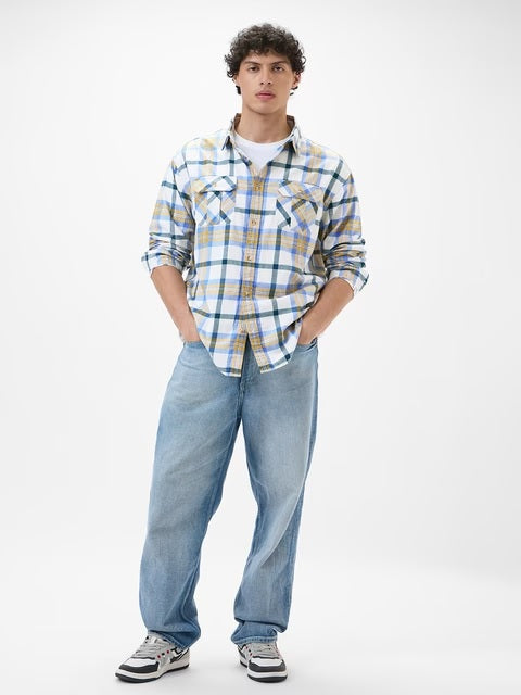 Plaid Sailor Men Utility Shirts