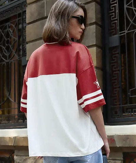 Hello Kitty Varsity Women Oversized T-Shirt