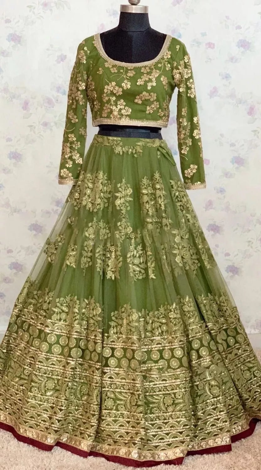 Indian Wedding Ethnic Net With Sequence Work  Lehenga Choli  & Blouse