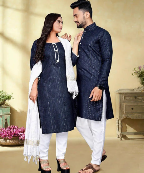 Pure Slub Cotton Couple Combo Set
