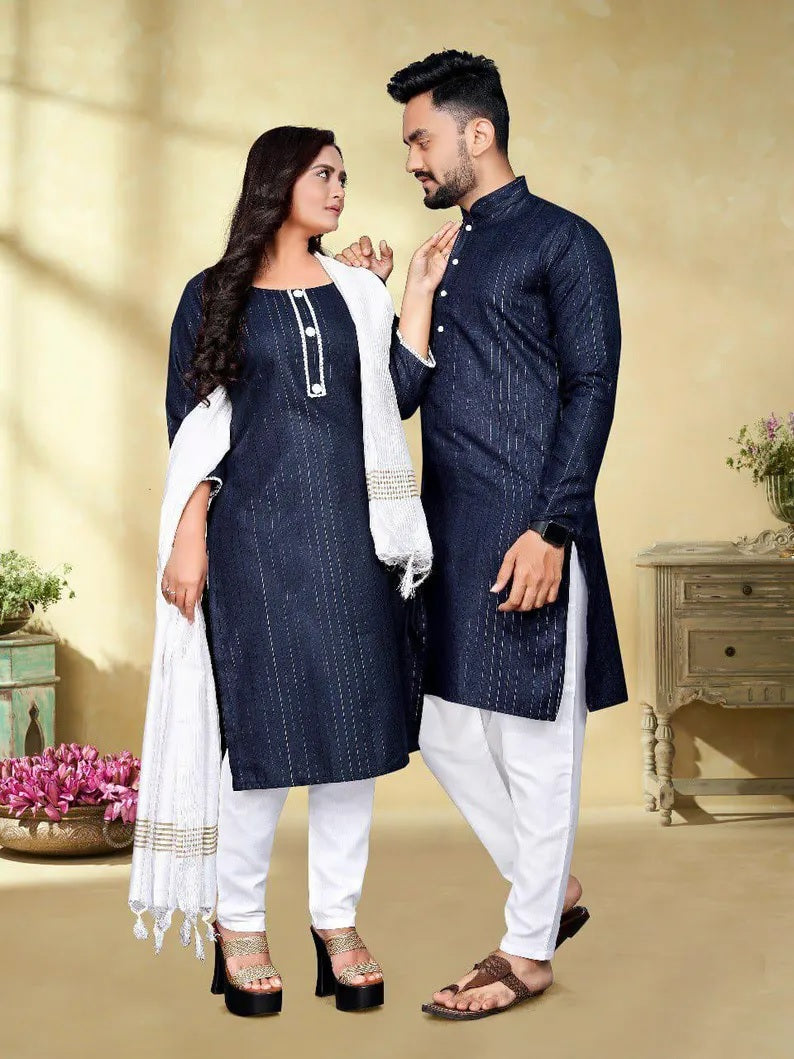 Pure Slub Cotton Couple Combo Set