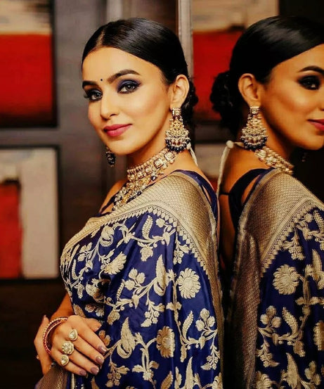 Soft Lichi Silk Saree With Blouse