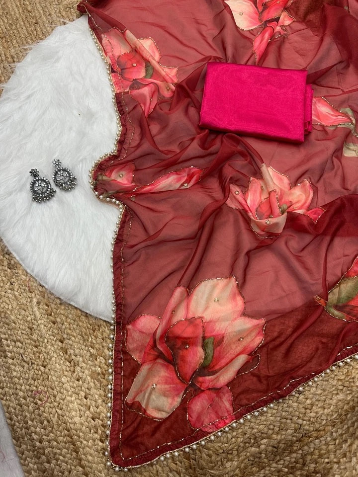 Soft Tebi Silk Beautiful Designer Saree With Blouse 11-GP