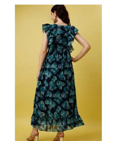 Elegant Beautiful Georgette Printed Long Flared Dress Gown