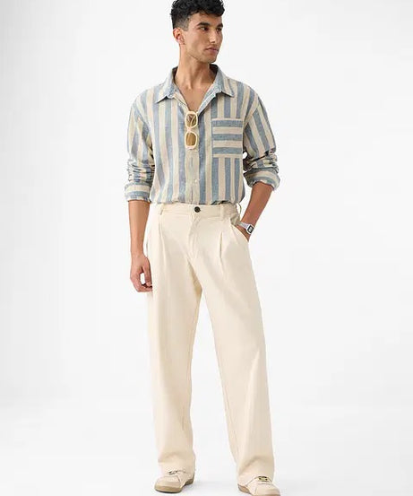 Cotton Linen Stripes Coastal Shirts