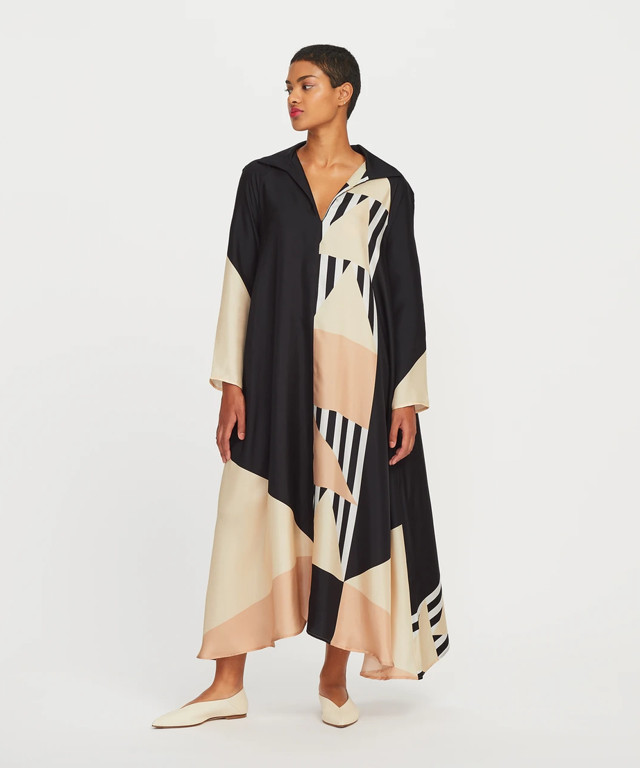 French Crepe Kaftan - Elegant and Flowing Maxi Dress Caftan For Women's
