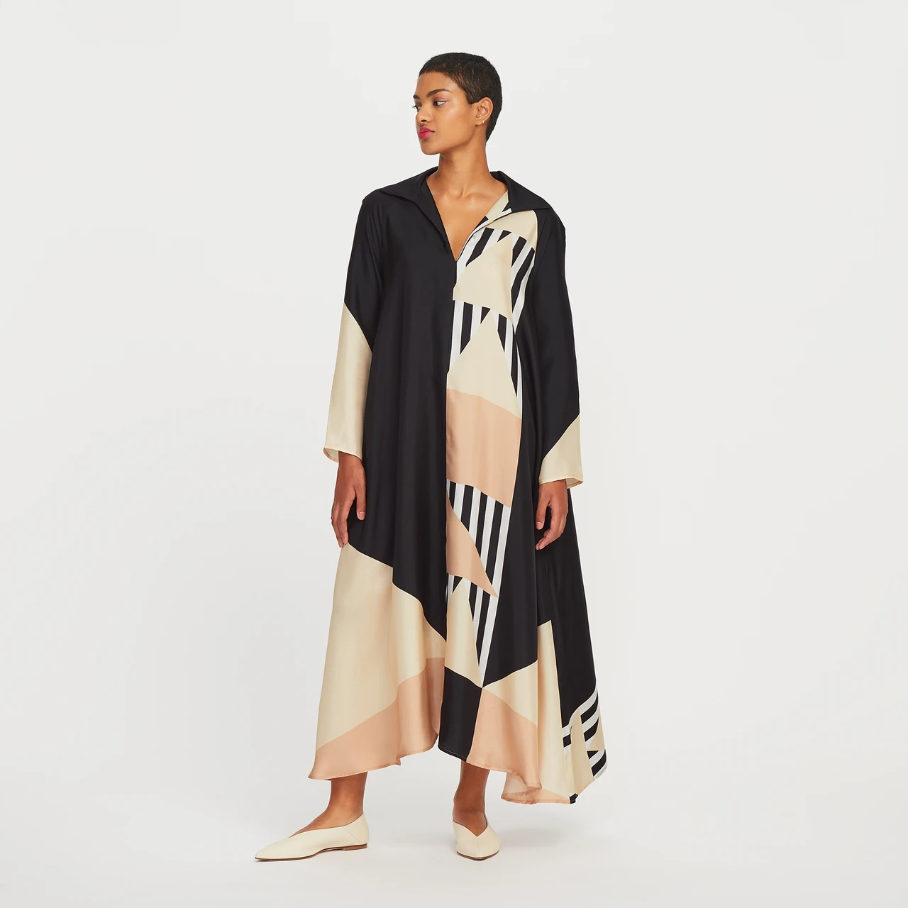 French Crepe Kaftan - Elegant and Flowing Maxi Dress Caftan For Women's