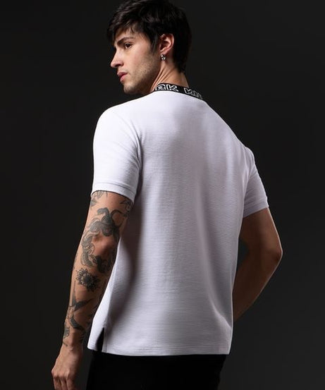 Ottoman Textured Polo Batman Zipper Polos