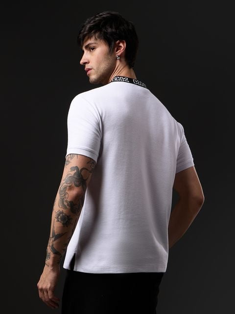 Ottoman Textured Polo Batman Zipper Polos