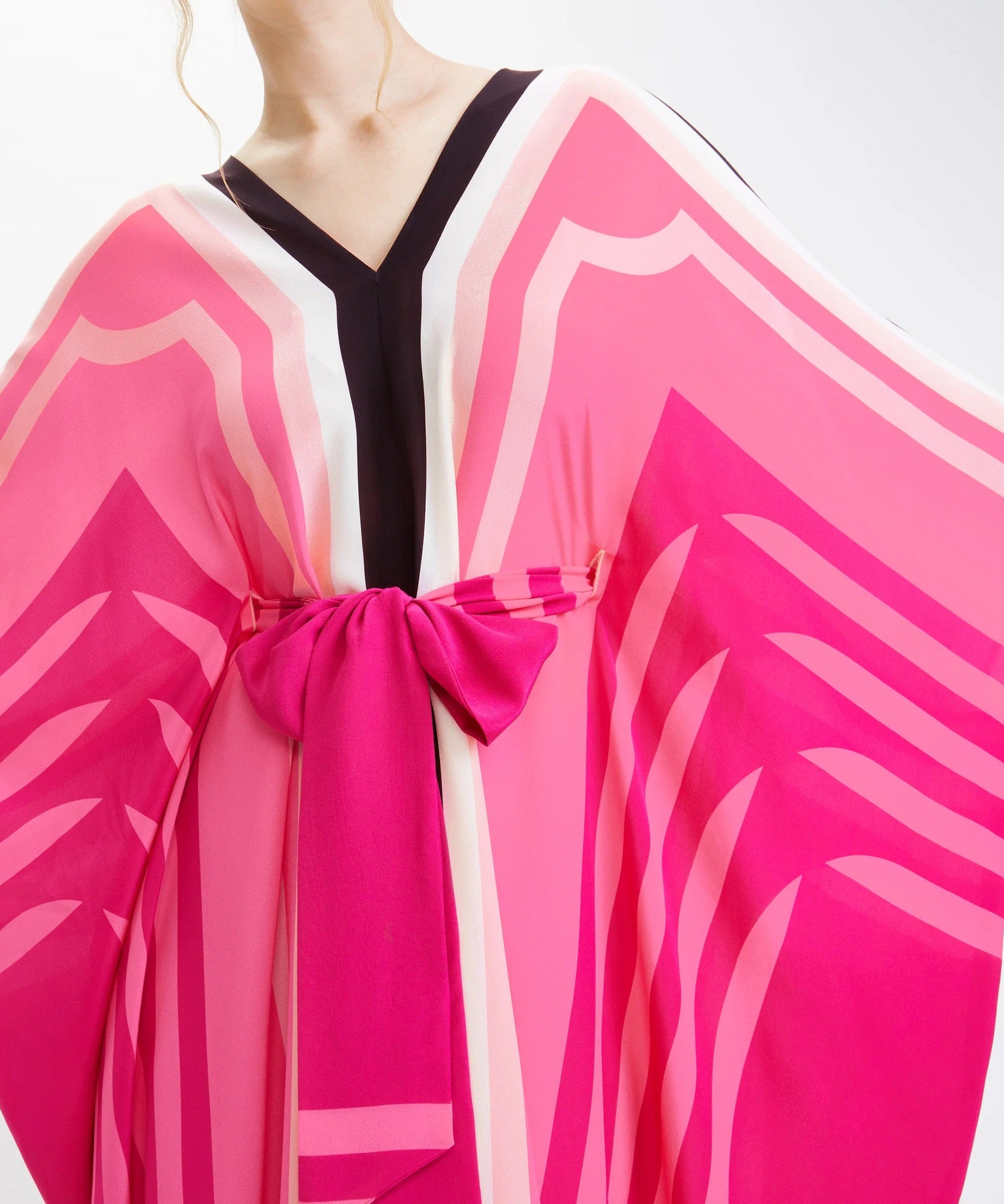 Women's Silk Crepe Kaftan Flowy and Comfortable Evening Wear Caftan