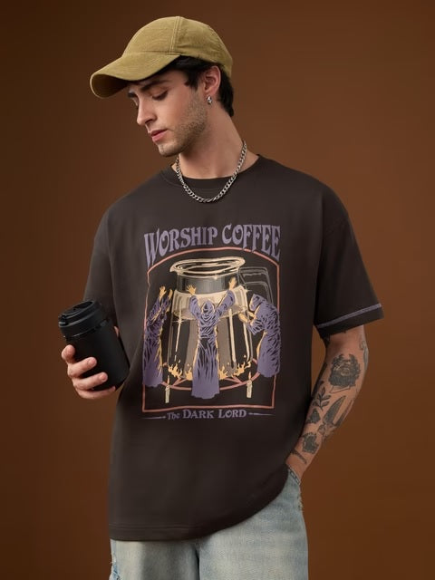 Steven Rhodes Worship Coffee Oversized T-Shirts