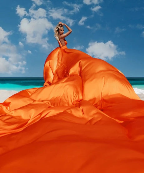 Flying Dress For Photoshoot Asymmetrical Flying Dress Engagement Dress