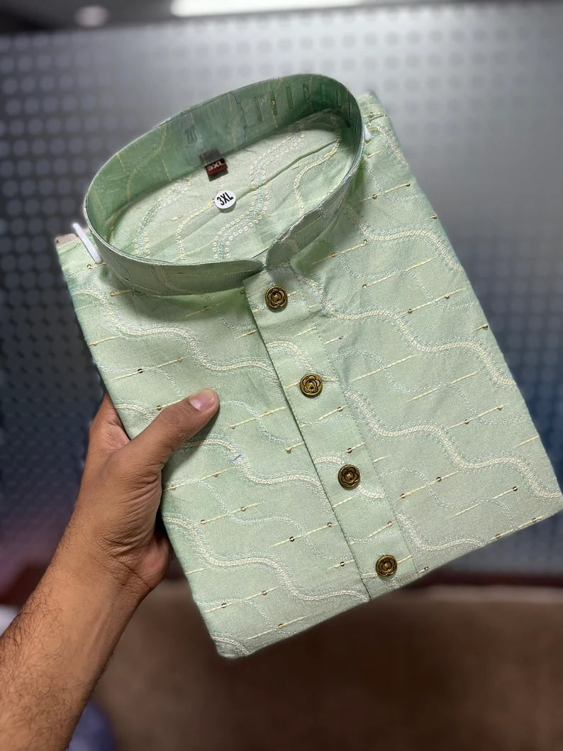 Men's Jacquard Kurta Pajama Set