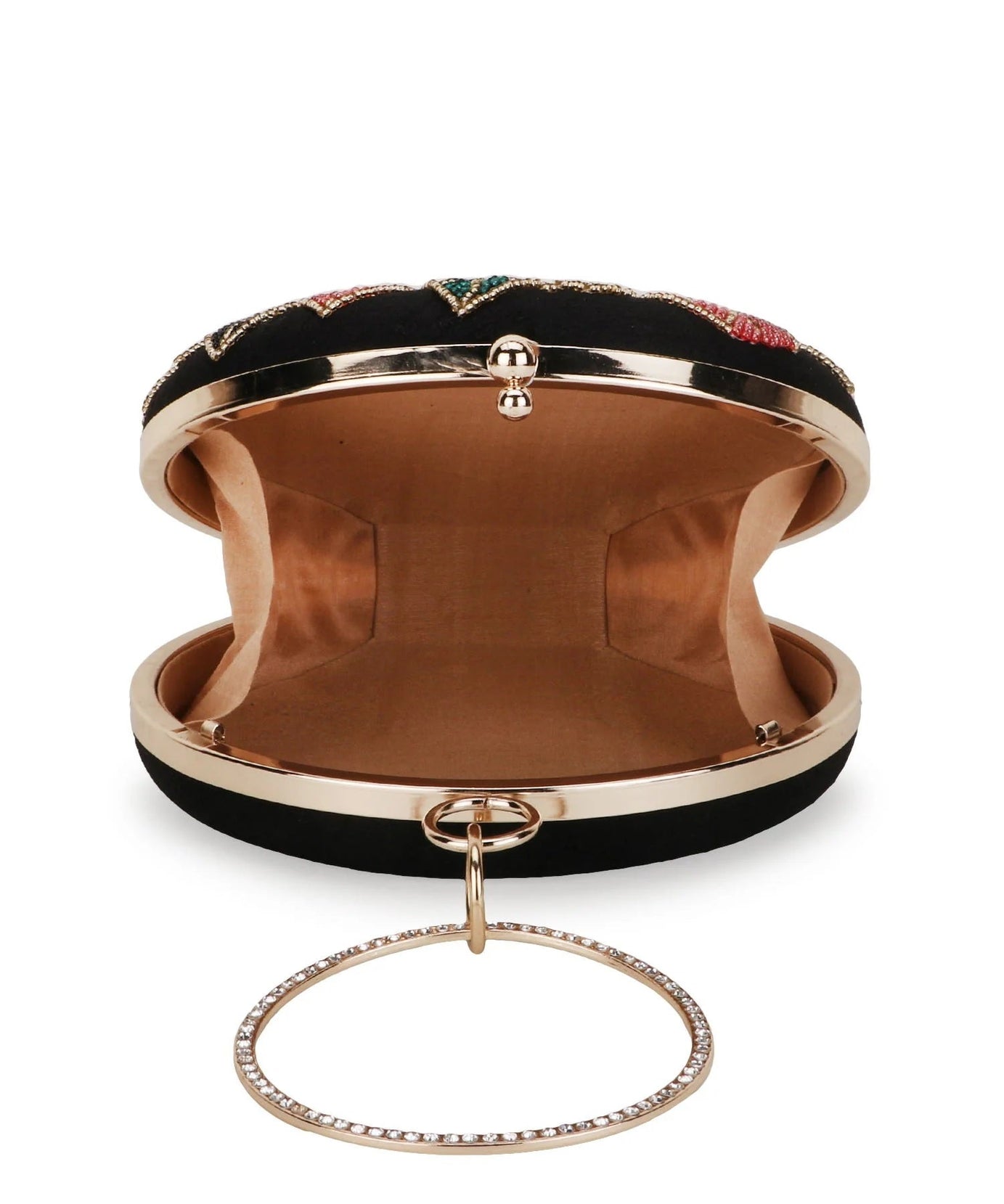 Gala Floral Emroidered Faux Silk Clutch