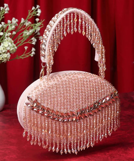 Tassel Embellished Velvet Clutch