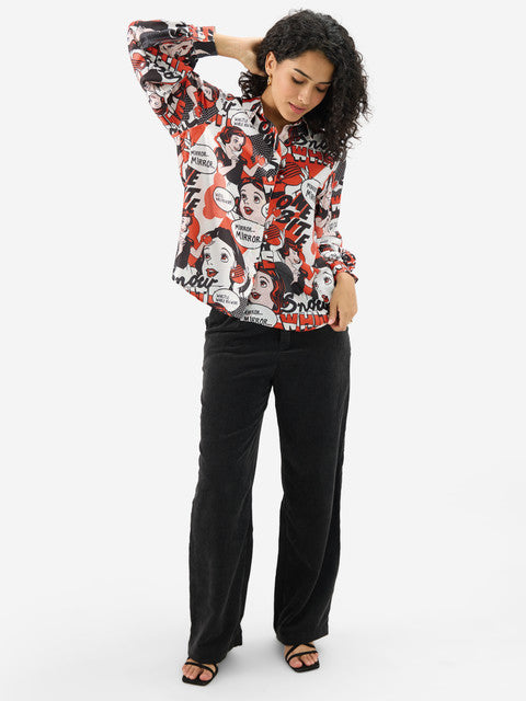 Satin Shirt Snow White Women Shirts