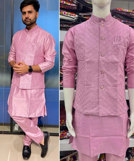 Heavy Banglori Silk Koti Ready to Wear Set For Men's