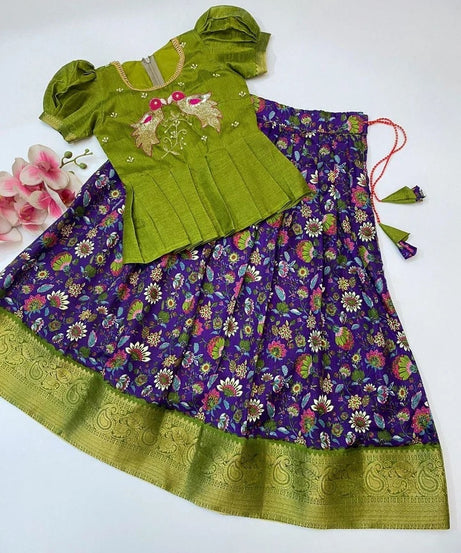 Soft Dolla Silk Full Stitched Wedding Wear Girls Lehenga Blouse