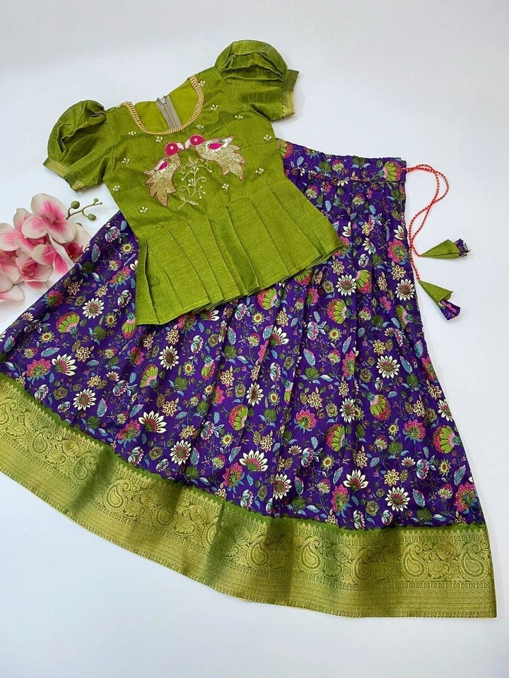 Soft Dolla Silk Full Stitched Wedding Wear Girls Lehenga Blouse