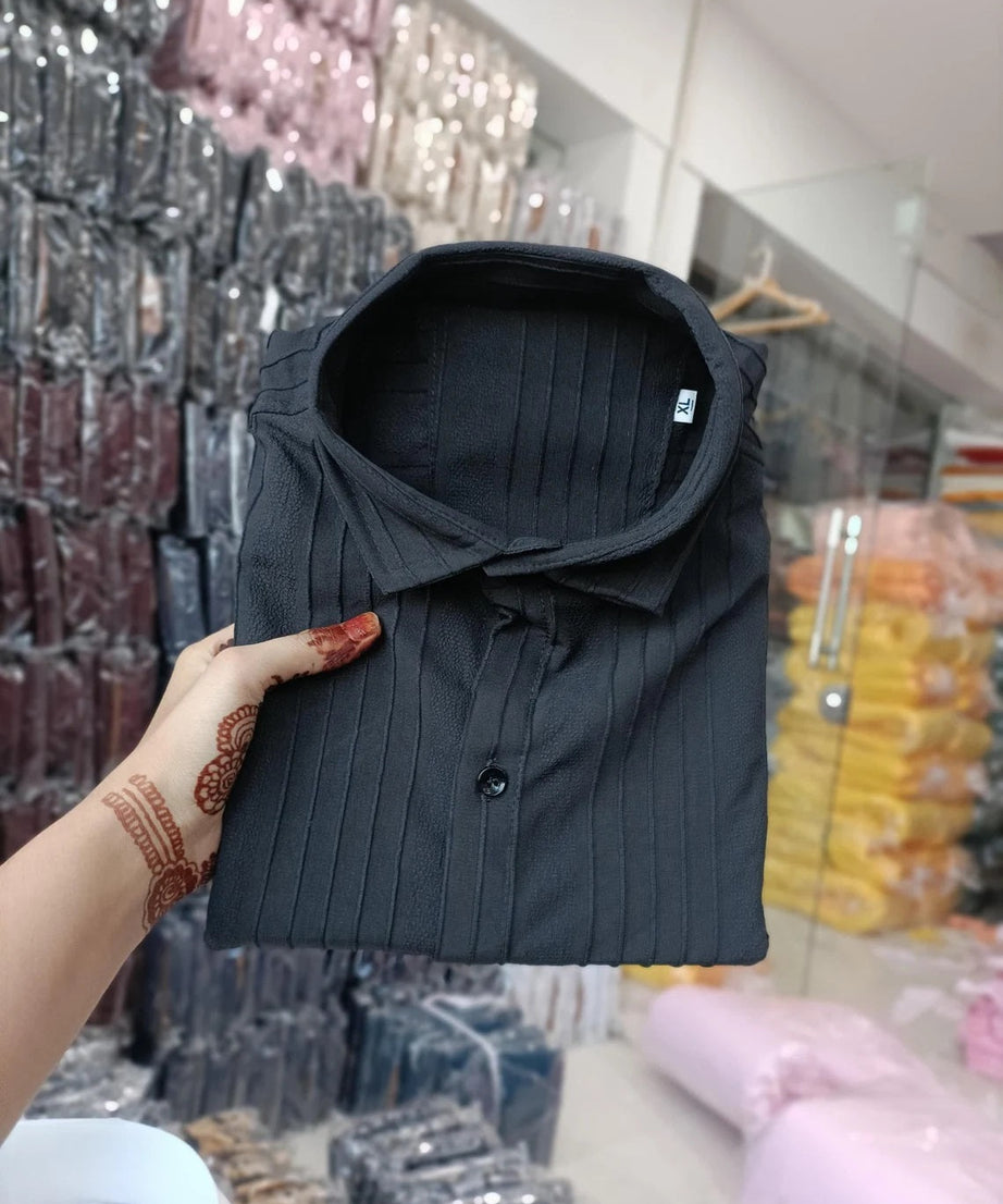 Short Sleeve Popcorn Shirt For Men's