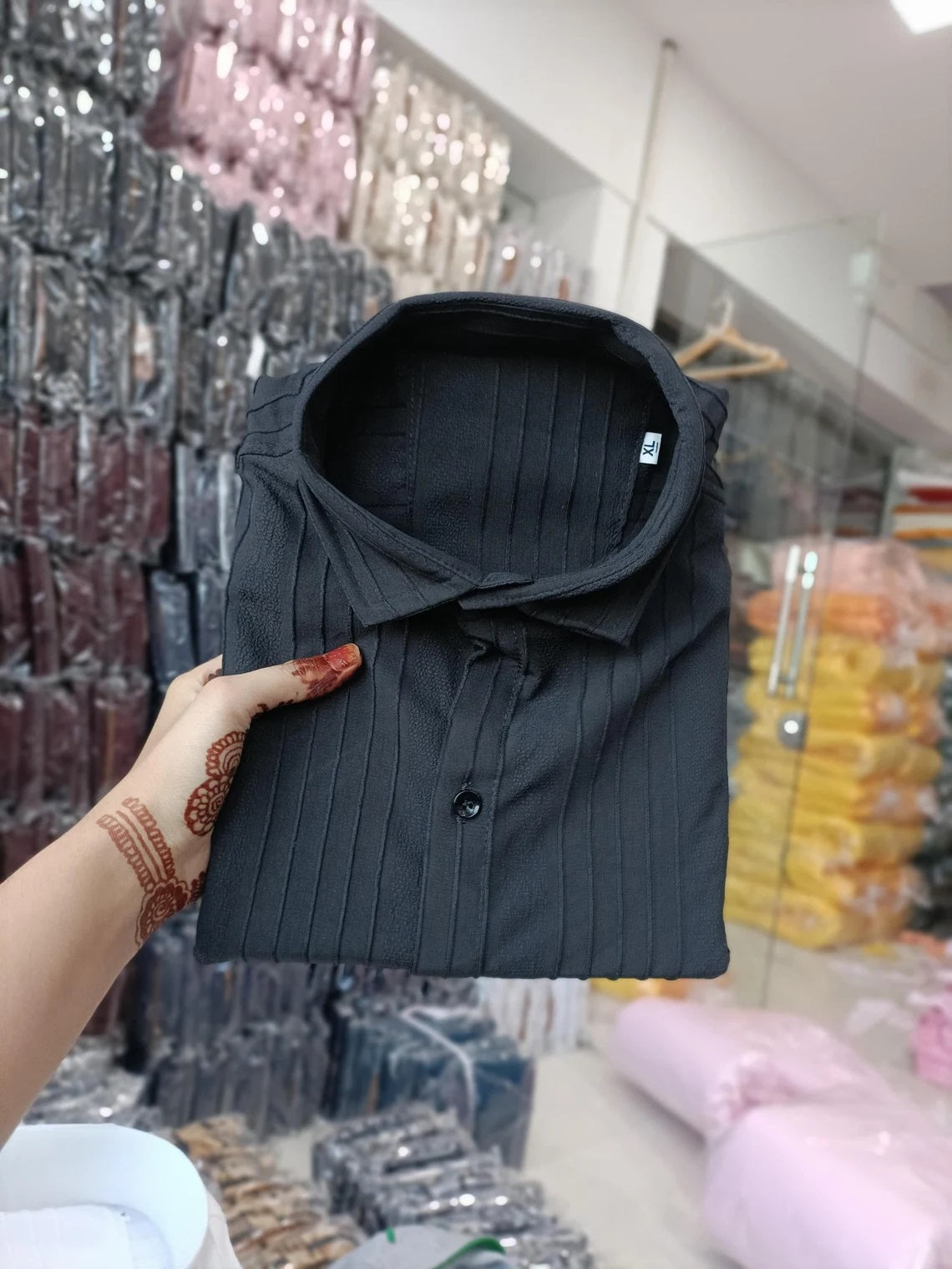 Short Sleeve Popcorn Shirt For Men's