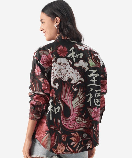 Konnichiwa Women Boyfriend Shirts