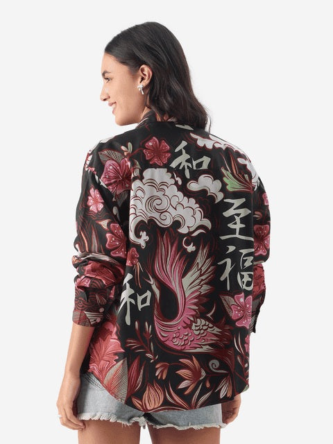 Konnichiwa Women Boyfriend Shirts