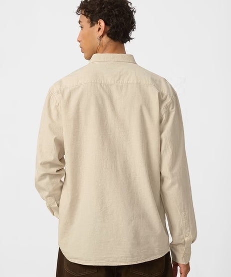 Cotton Linen Beige Cotton Linen Shirts
