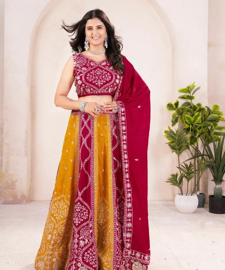 Function Premium Georgette Wedding Stitched Lehenga Blouse With Dupatta 15-MA