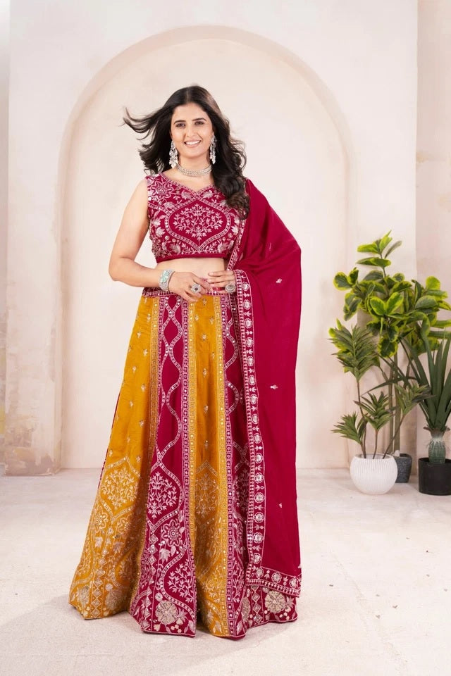 Function Premium Georgette Wedding Stitched Lehenga Blouse With Dupatta 15-MA