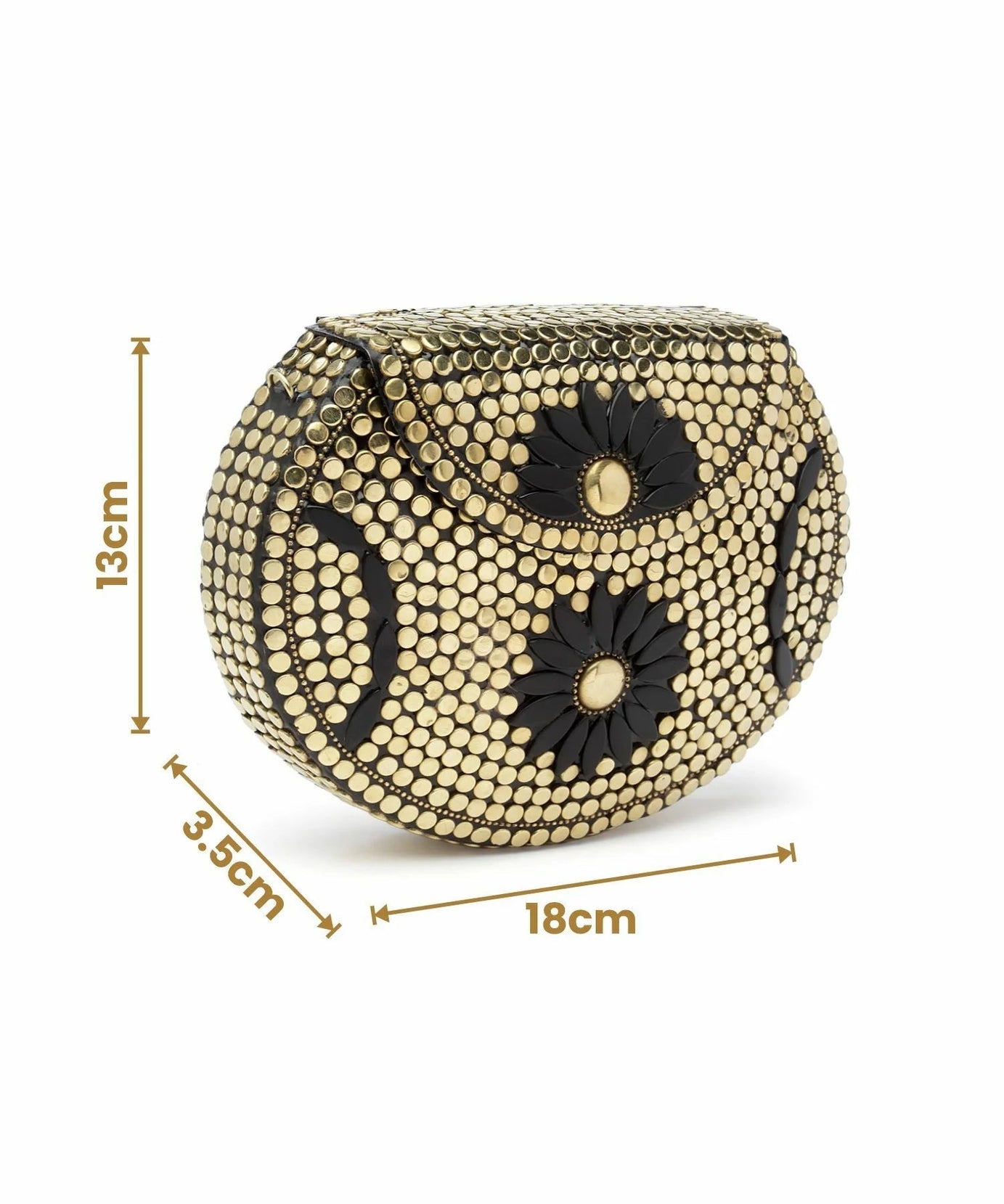 Mosaic Embellished Metal Clutch