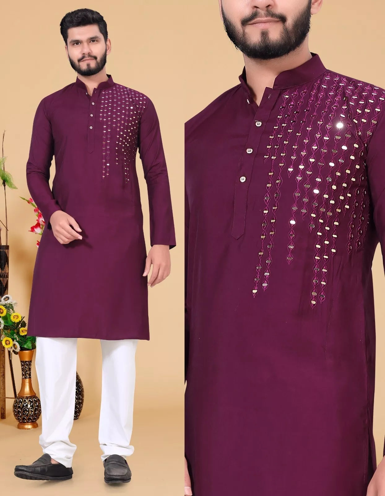 Viscose with kurta pajama set For Men's
