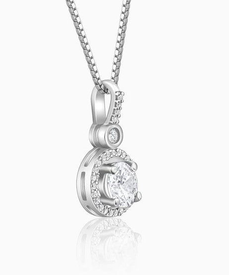 Silver Drizzle Drop Pendant with Box Chain