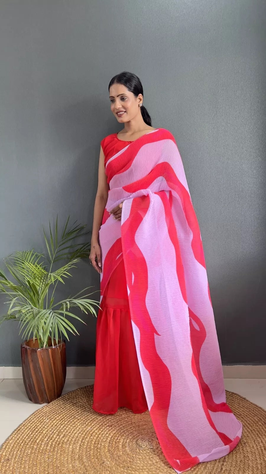 Soft Georgette Pallu Attached Gown & Dupatta