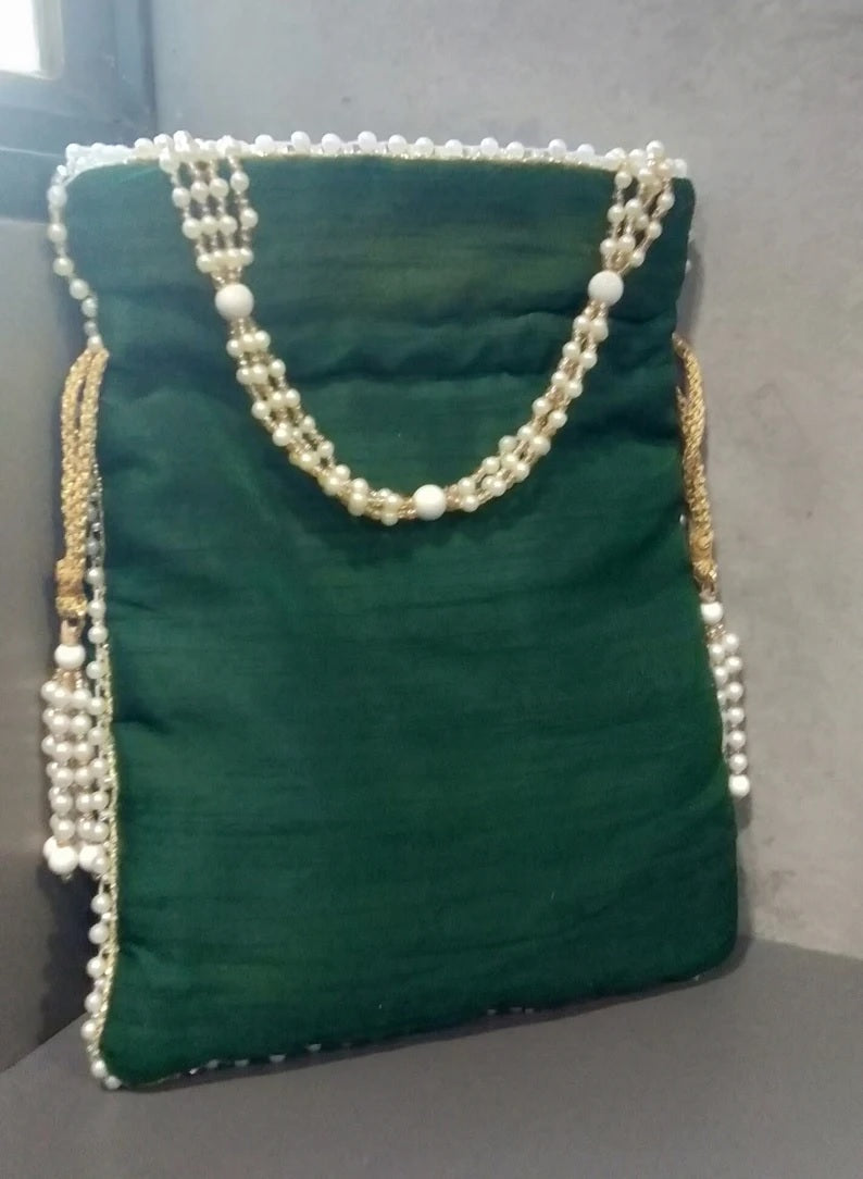 Heavy Pearl Work Potli Bag