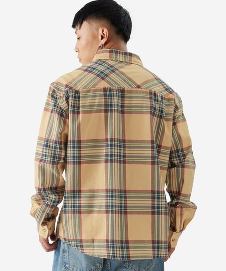 Plaid Muted Canvas Men Utility Shirts