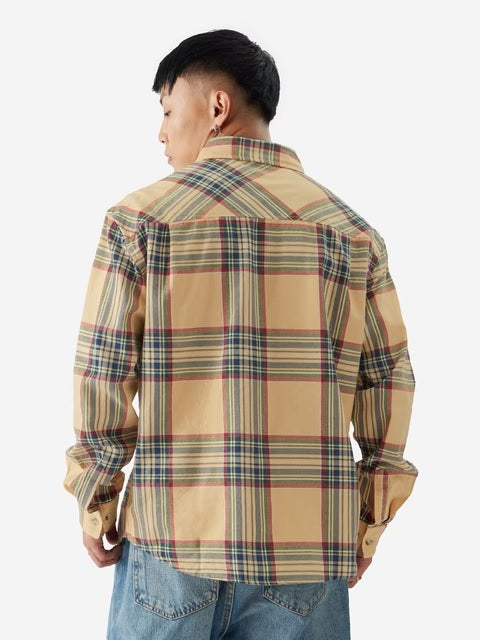Plaid Muted Canvas Men Utility Shirts