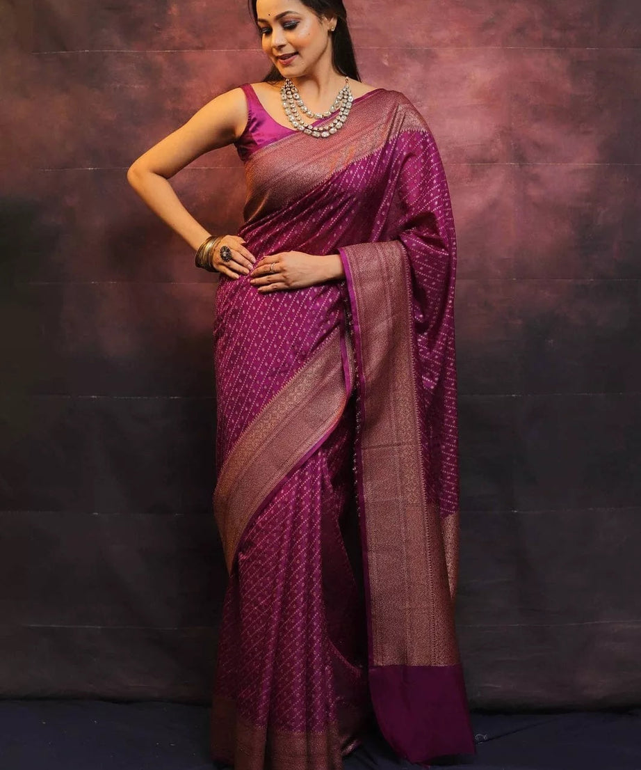 Bollywood Ethnic Banarasi Soft Silk Saree & Blouse